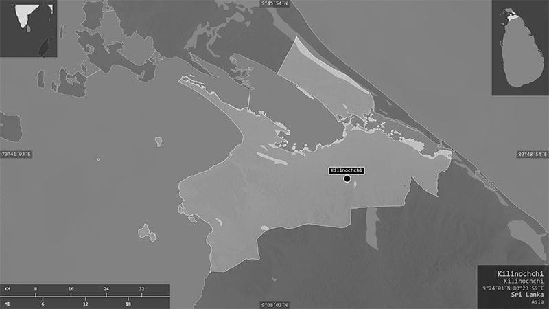 Killinochchi mapa sri lanka turismo de guerra
