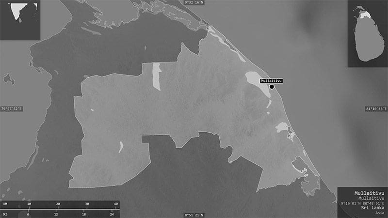 Mullaitivu mapa sri lanka turismo de guerra