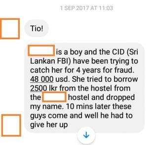 departamento investigacion criminal sri lanka vienen hostel mensaje fugitivo