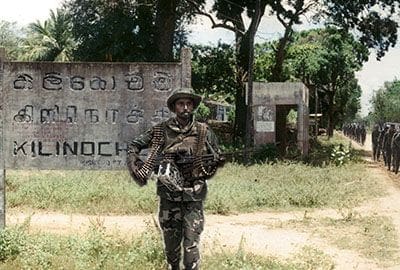 soldado ejercito nacional tras tomar Kilinochchi