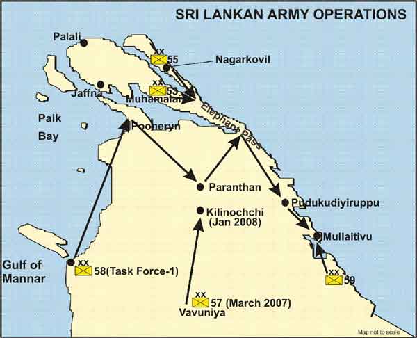 turismo de guerra movimiento de tropas nacionales rodeando Mullaitivu sri lanka