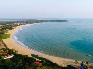 Playa de Pasikudah desde el aire
