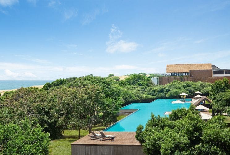Hotel Jetwing y paisaje en el Parque Nacional de Yala