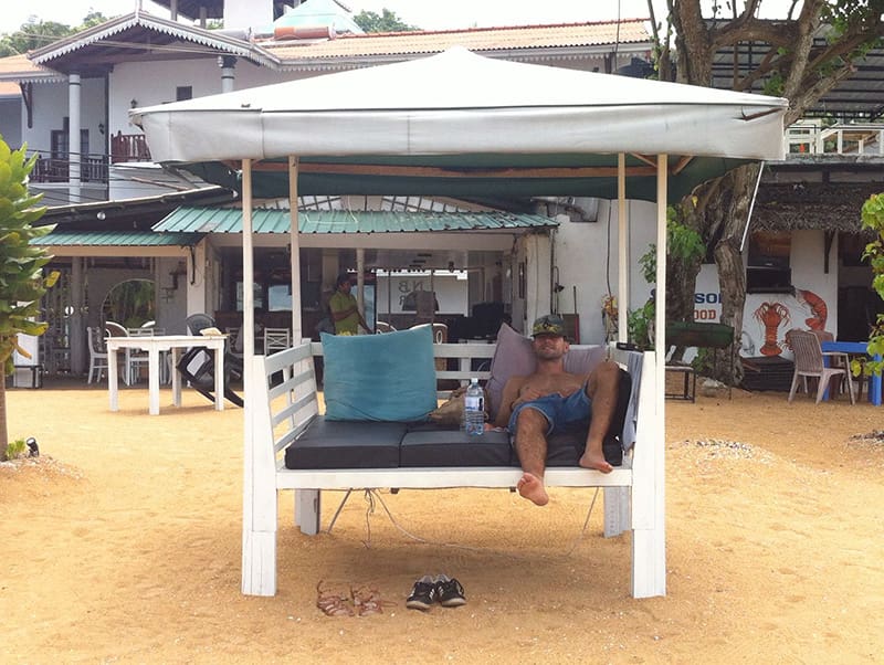unawatuna beach yo en la playa