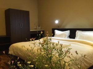 habitacion y flores en Panorama Green View Hotel Nuwara Eliya