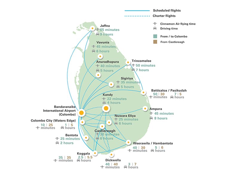 transporte en sri lanka mapa cinnamon air