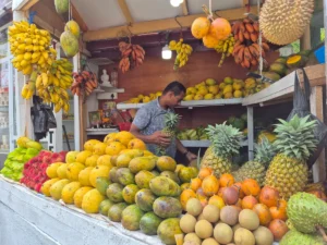 habitantes de sri lanka vendedor puesto fruta